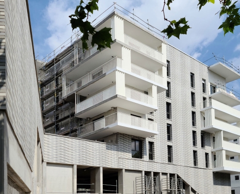 Logements à Romainville (93) - MFR architectes (75) - Nexity (75) et Eiffage Immobilier (78) - 2600 m² de Plaquettes Ac19