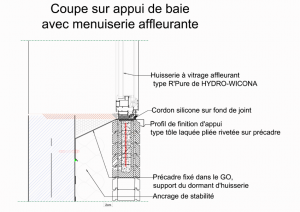 AS100-4-Coupe sur Appui de Baie & Menuiserie Affleurante