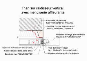 AS100-6-Raidisseur Vertical avec Menuiserie Affleurante