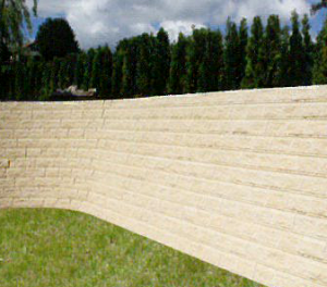 Séparatif Extérieur & mur de Clôture en Blocs ELCO Coffrant de 20 : Parement Clivé Jaune Paille