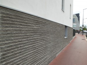 750 m² Briques BlocStar Am90 à maçonner Parement Antracite Clivé / Joint horizontal à Sec de 10 mm
