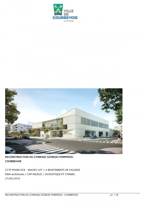 Gymnase Georges Pompidou à Courbevoie (92) : ENIA Architecture à Montreuil (94) - 1.200 m² Briques BlocStar Am90 à maçonner