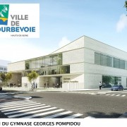 Gymnase Georges Pompidou à Courbevoie (92) : ENIA Architecture à Montreuil (94) - 1.200 m² Briques BlocStar Am90 à maçonner