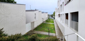 Logement Guesdes à Bègles (33) - Faye Architecte (33) DSA (33) - 700 m² de Briques BlocStar Am90, AmR210 et Plaquettes Ac19 - Moucharabieh