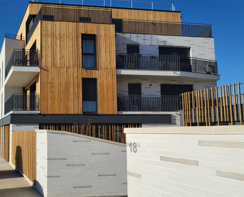 35 Logements à Bondoufles - Cussac architecte (75) - Polylogis (LOGIREP) (92) - 2200m² Briques BlocStar Am90 et Plaquettes Ac19