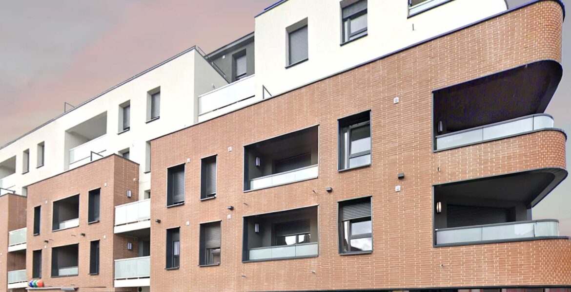 Résidence Heart Déco à Saint Louis (68)- DRLW Architectes (67) - Trianons résidences (68) - 1600 m² de Plaquettes Ac19 et Briques BlocStar Am70