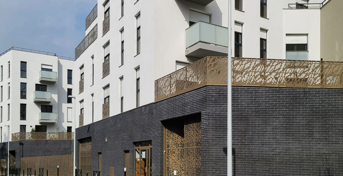 111 Logements et Résidence étudiante à Nanterre (92) - Seura Architectes (75) - Bouygues Immobilier (92) - 1800 m² de Plaquettes BlocStar Ac19