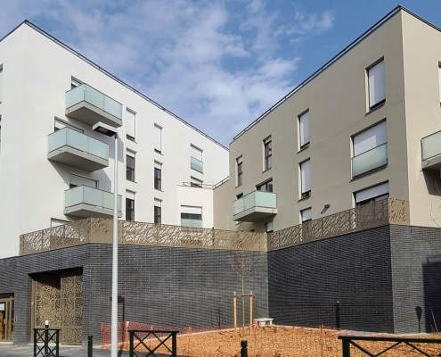 111 Logements et Résidence étudiante à Nanterre (92) - Seura Architectes (75) - Bouygues Immobilier (92) - 1800 m² de Plaquettes BlocStar Ac19