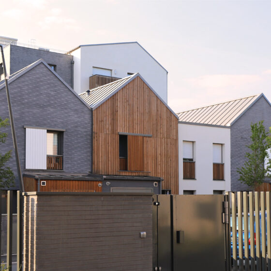 87 Logements I3F Le Louvres (95) - Cussac Architectes (75) - Immobilière 3F (93) - 1990 m² de Plaquettes BlocStar Ac19