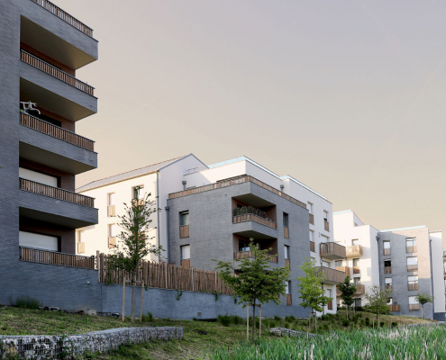 87 Logements I3F Le Louvres (95) - Cussac Architectes (75) - Immobilière 3F (93) - 1990 m² de Plaquettes BlocStar Ac19