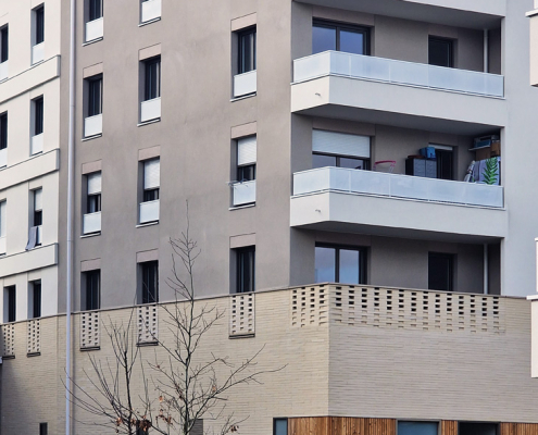 Grigny Coeur de ville (91) - Cussac Architectes (75) - BATIGERE (92) IDF - 1700 m² de briques BlocStar AmR90, AmR140, AmR180 et Plaquettes BlocStar Ac19