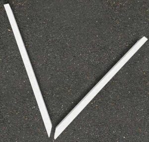Plaquettes biseautées à 35° (angle sortant/ rentrant).