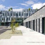 Siège du Crédit agricole Centre Ouest dit « CACO » à Limoges (87) - AIA Architectes (69) + BVL Architectes (87) - 1063 m² de Briques Béton BlocStar AmR70& Am90 en hauteur 10