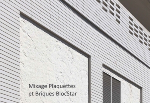 Cosmopoly – Zac Eureka à Castelnau le Lez (34) – Taillandier Architectes (31) Urbis réalisations (34) – 1900 m² de Briques BlocStar Am70, AmR210 et Plaquettes Ac19 Lisses et Clivées – Moucharabieh