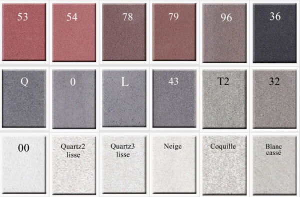 Nuancier Plaquettes de parement