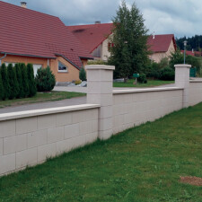 Mur de Clôture en Blocs ELCO Alvéolés Parement lisse Ton Pierre