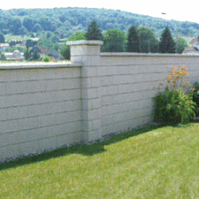 Séparatif Extérieur & mur de Clôture en Blocs ELCO Coffrant de 20 : Parement lisse Ton Pierre