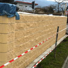 Séparatif Extérieur & mur de Clôture en Blocs ELCO Coffrant de 20 : Parement Clivé Jaune Paille